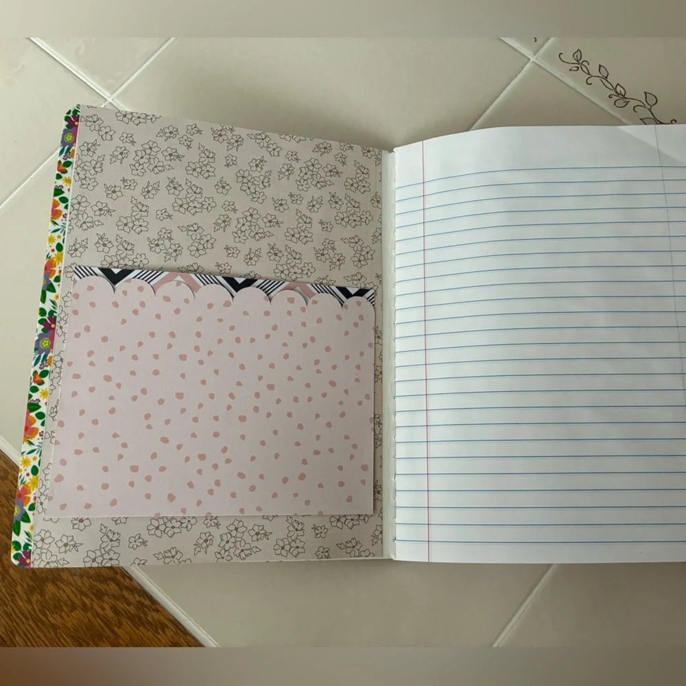 4/$15 ❤️ Handmade Floral Decorative Composition Notebook